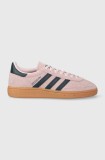 adidas Originals sneakers din piele &icirc;ntoarsă HANDBALL SPEZIAL culoarea roz