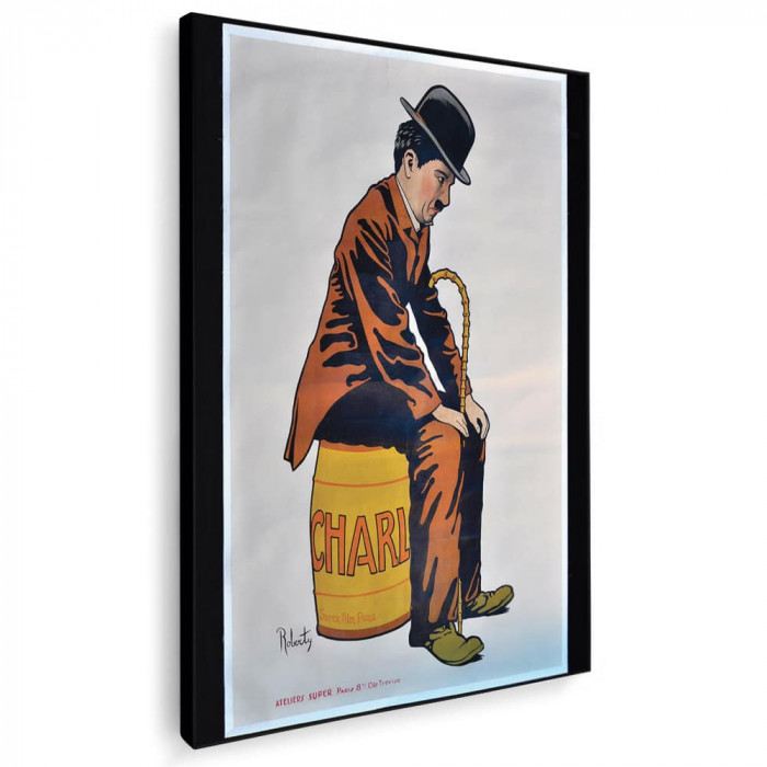 Tablou Chaplin comediant vintage Tablou canvas pe panza CU RAMA 40x60 cm
