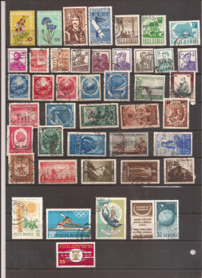 L9 , Lot 50 de timbre diferite Romanesti , stampilate foto