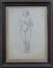 Femeie nud - semnat Jan Bauch 1934 foto