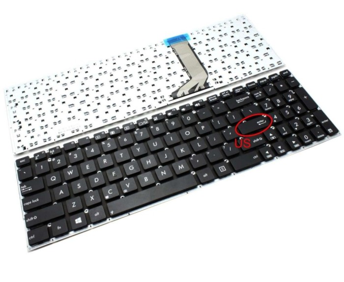 Tastatura Asus Neagra X556UV layout UK fara rama enter mare