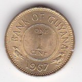 Moneda Guyana 1 cent 1967, motive florale