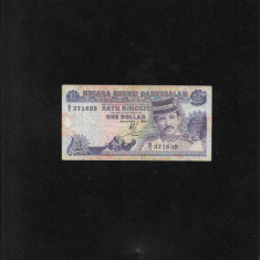 Rar! Brunei 1 dollar 1989 seria371639