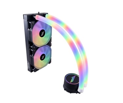 Cooler procesor 1stplayer mothra mt240 infinite space argb negru marime radiator 240mm 2 ventilatoare argb foto