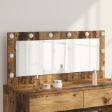 vidaXL Oglindă de toaletă cu lumini LED Lemn vechi 100x45x18 cm