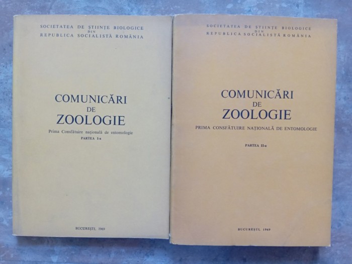 COMUNICARI DE ZOOLOGIE, 2 VOLUME, 1968