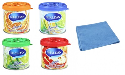 Mix 4 odorizante My Shaldan - Orange , Squash , Lime , Apple si Laveta Microfibra foto