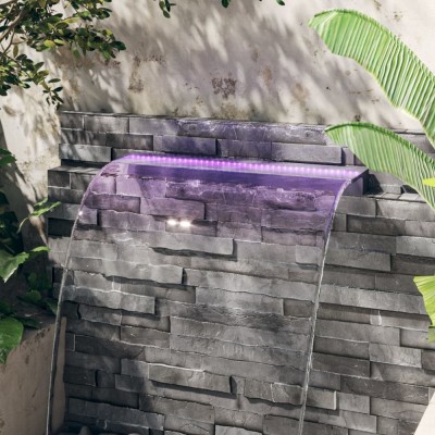 vidaXL Deversor de cascadă cu LED-uri RGB, acrilic, 108 cm foto