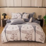 Cumpara ieftin Lenjerie Cocolino 4 Piese Pentru Pat Dublu cu Elastic- JO288 Urs Polar