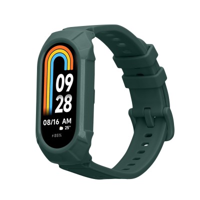 Curea Kwmobile pentru Xiaomi Mi Band 8, Verde inchis, Silicon, KWM0000252E002C foto