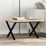 Masuta cafea vidaXL, lemn masiv pin/otel, 60x60x40.5cm, maro, design X