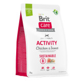 Brit Care Sustainable Activity, XS-XL, Pui și Insecte, hrană uscată c&acirc;ini, activitate intensă, sistem articular, 3kg