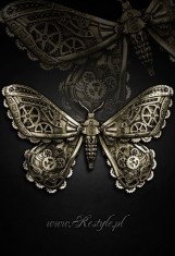 Clama de par gotica steampunk Mechanical Moth foto