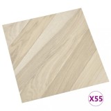 Placi pardoseala autoadezive, 55 buc., bej dungi, PVC 5,11 m&sup2;