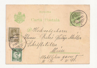 R1 Romania - Carta postala , Wien - Caransebes , circulata 1931 foto