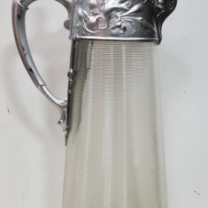 Carafa din cristal si montura din metal argintat, Germania, cca 1900