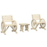 Set mobilier de gradina, 3 piese, lemn masiv de brad