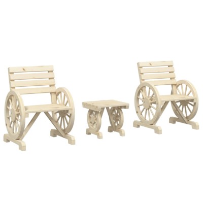 Set mobilier de gradina, 3 piese, lemn masiv de brad foto