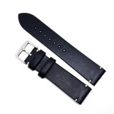Cumpara ieftin Curea Ceas &bdquo;Vantage Obsidian&rdquo; &ndash; Piele Naturală Neagră, Aspect Retro &amp; Cusătură
