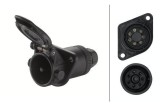 Priza remorca 7 pini 24V 16A, contact sertizat/lipit, cu capac protectie, IP54, vehicule comerciale camion remorca, echivalent Jaeger 55400006 Hella