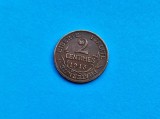 Moneda Franta 2 Centimes 1913, Patina Superba, Colectie Numismatica