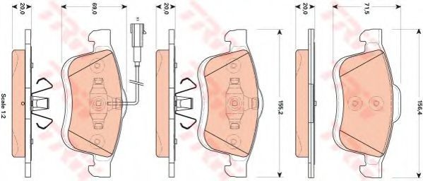 Set placute frana,frana disc OPEL COMBO Combi (X12) (2012 - 2016) TRW GDB1864