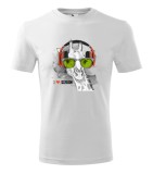 Tricou Personalizat I Love Music cu Girafa si Casti - Design Modern si Amuzant