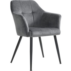 SONGMICS Scaun living tapitat din catifea cu cotiere, sarcina 110 kg, 61x60x87 cm, gri Household NewTrend