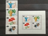 Ungaria 1966 - ziua marcii postale, serie+colita neuzata