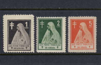 ROMANIA 1921 ASISTENTA SOCIALA TUBERCULOS REGINA MARIA SERIE MNH foto