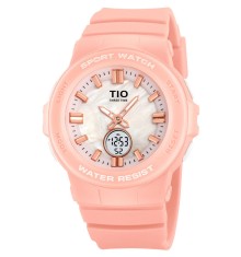 Ceas copii TIO 2076 Quartz Analog Digital Silicon Roz foto