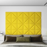 vidaXL Panouri de perete 12 buc. galben deschis 30x30 cm textil 0,54m&sup2;