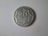 Azerbaidjan 20 Qapik 1993 UNC, Asia, Aluminiu