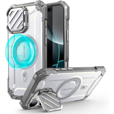 Husa iPhone 16 Pro Supcase Unicorn Beetle XT MagSafe, alb foto