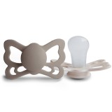 FRIGG Butterfly Size 2:6-18 months suzetă Portobello/Cream 2 buc