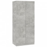 Șifonier, gri beton, 80x52x180 cm, PAL, MDF, 1, vidaXL