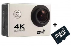 Camera Video Sport 4K iUni Dare 85i, WiFi, mini HDMI, 2 inch LCD, Argintiu + Sport Kit + Card MicroSD 8GB Cadou foto