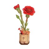 Puzzle 3D Garoafa Roșie, 124 piese, lemn, Rowood