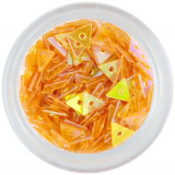 Triunghi cu gaură, portocaliu &icirc;nchis, sidefat - nail art