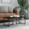 Masuta cafea Gossi neagra 90x50x35cm lemn prelucrat &amp; metal dreptunghiulara