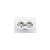 Priza Dubla cu Impamantare, Alb, 16A, 230V, Montaj Incastrat, 117x80 mm