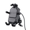Suport Telefon Moto/ATV cu Incarcare Wireless 15W si Antivibratii, Universal, Fixare Oglinda/Ghidon, Rotire 360&deg;, 4-7 inch