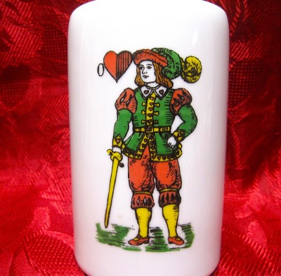 HALBA PORTELAN E. WIEDAMANN REGENSBURG BAVARIA DECOR CARTI DE JOC VALET 14 CM foto