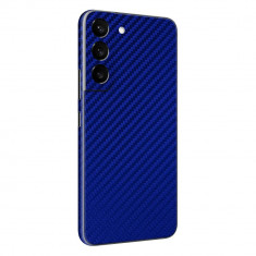 Set Folii Skin Acoperire 360 Compatibile cu Samsung Galaxy S22 Plus Wrap Skin Texture Carbon Blue foto