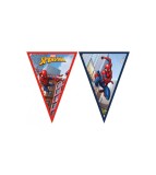 Ghirlanda petrecere din carton cu 9 stegulete model Spiderman 2.3M