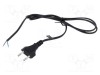 Cablu 2x0,5mm2 CEE 7/16 mufă PVC 1,2m negru 2,5A POS