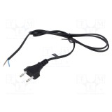 Cablu 2x0,5mm2 CEE 7/16 mufă PVC 1,2m negru 2,5A POS