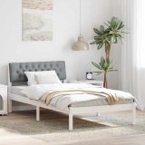 VidaXL Cadru de pat Alb și gri deschis 100 x 200 cm Lemn masiv de pin 878633