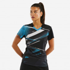 Tricou Tenis de masă TTP560 Negru-Albastru Damă