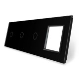 Cumpara ieftin Panou frontal Livolo din sticla pentru 3 &icirc;ntrerupatoare si 1 priza, negru
